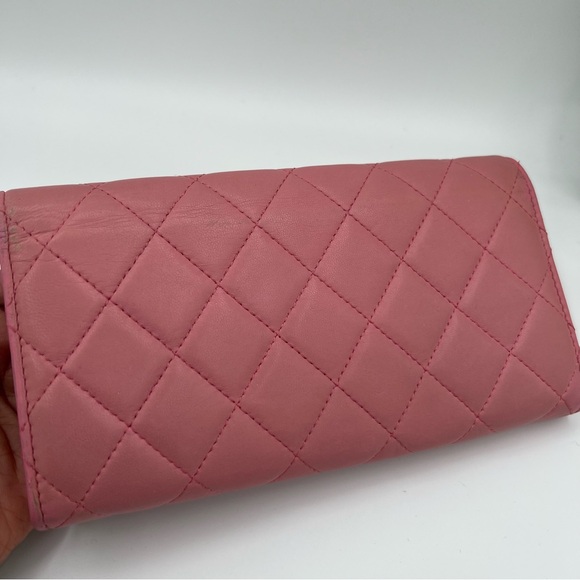 Authentic Chanel pink lamb skin long wallet ❤️ - Picture 4 of 12